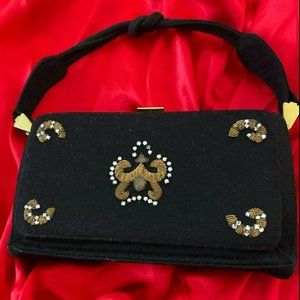 Original Vintage "Le Cort " Black evening bag